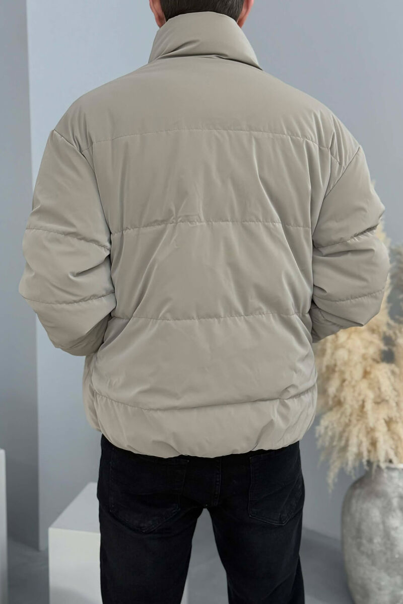 SIMPLE SHORT MEN PUFFER JACKET BEIGE/BEZHE - 3