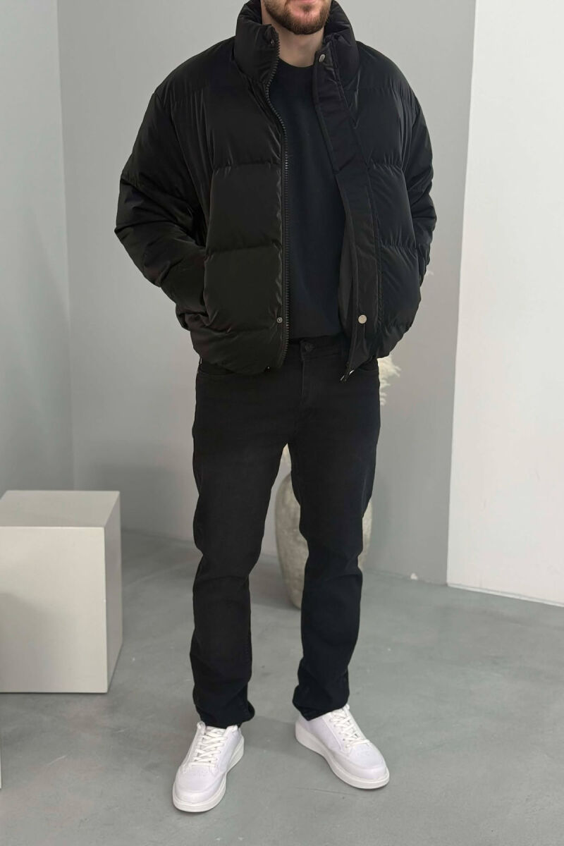 SIMPLE SHORT MEN PUFFER JACKET BLACK/ E ZEZE - 2