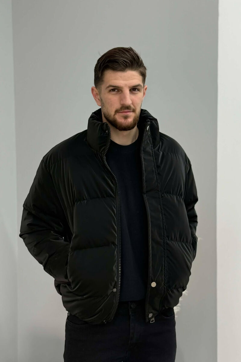 SIMPLE SHORT MEN PUFFER JACKET BLACK/ E ZEZE - 1