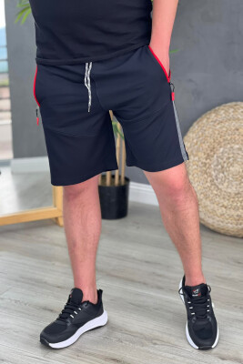 SIMPLE SHORTS WITH ZIPPERS BLUE-RED/BLKU 