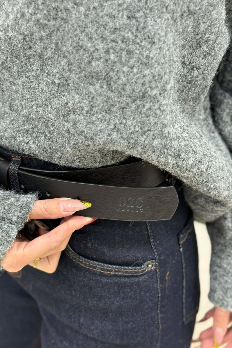 SIMPLE SILVER BUCKLE WOMEN BELT BLACK/ E ZEZE - 3