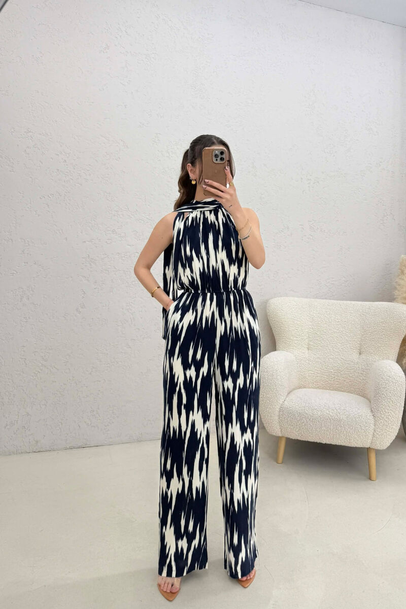 SIMPLE SLEEVELESS WOMEN JUMPSUIT BLUE/BLU - 1