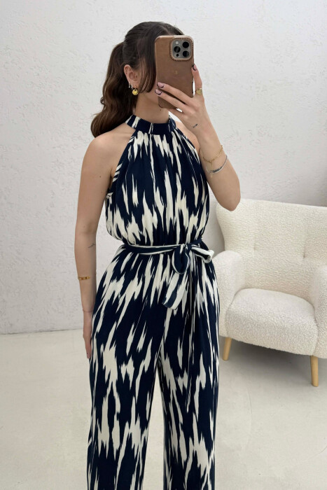 SIMPLE SLEEVELESS WOMEN JUMPSUIT BLUE/BLU - 3