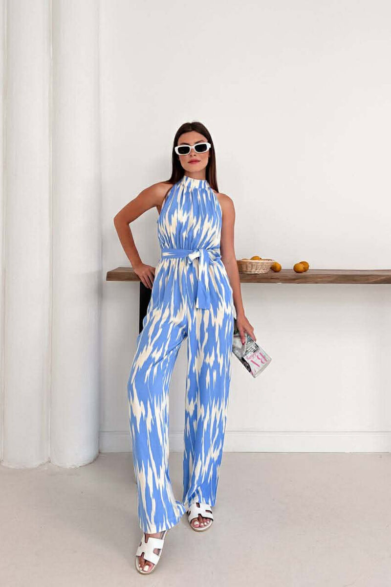 SIMPLE SLEEVELESS WOMEN JUMPSUIT LIGHTBLUE/BZ - 2