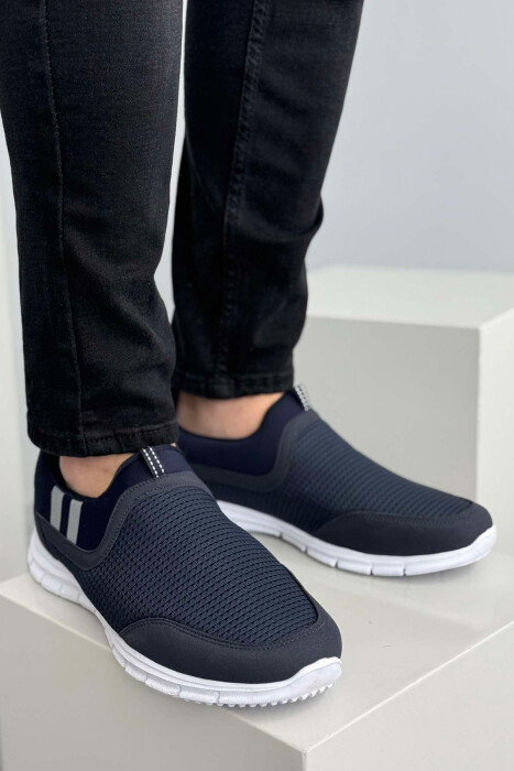SIMPLE SLIP ON LIGHT MEN SNEAKERS BLUE-WHITE/BLBA 