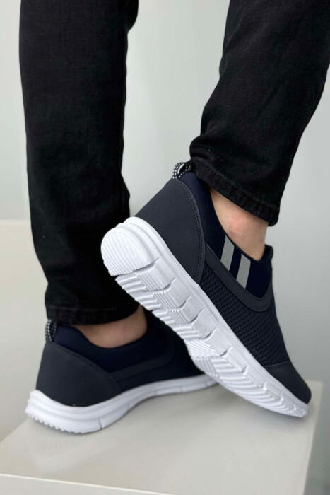 SIMPLE SLIP ON LIGHT MEN SNEAKERS BLUE-WHITE/BLBA - 2