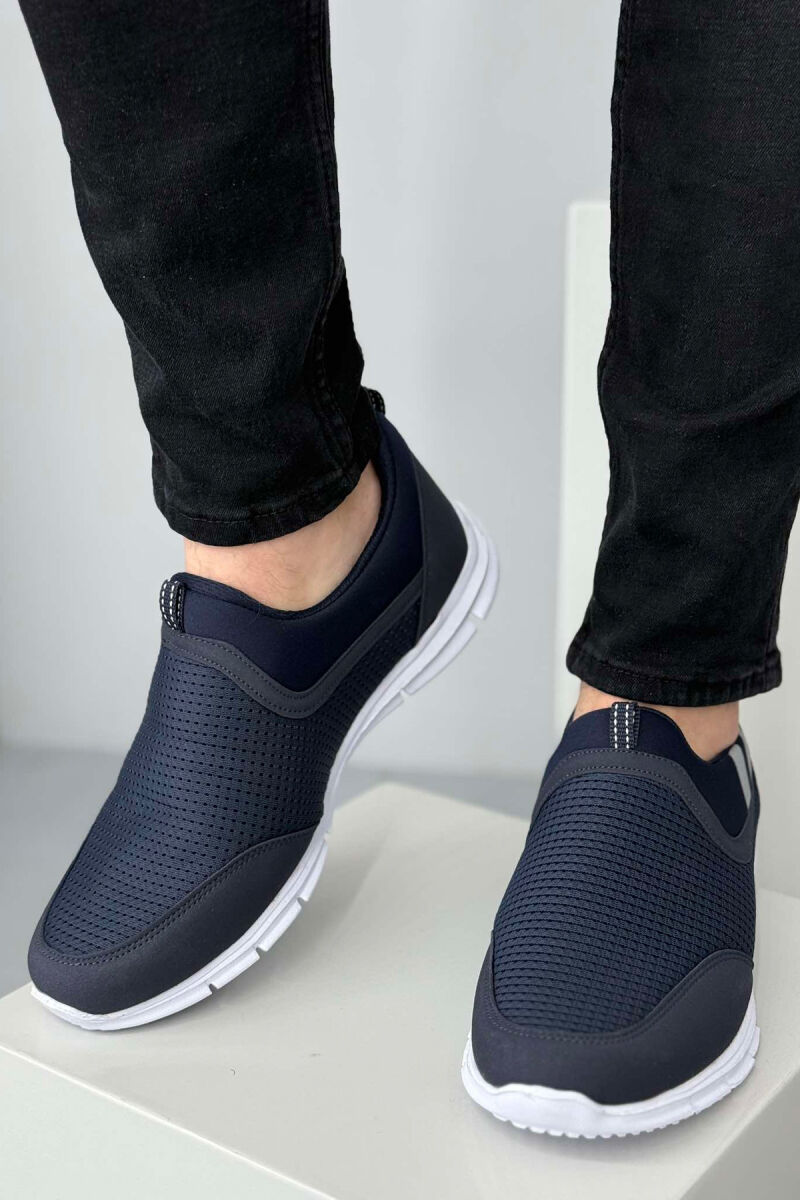 SIMPLE SLIP ON LIGHT MEN SNEAKERS BLUE-WHITE/BLBA - 4