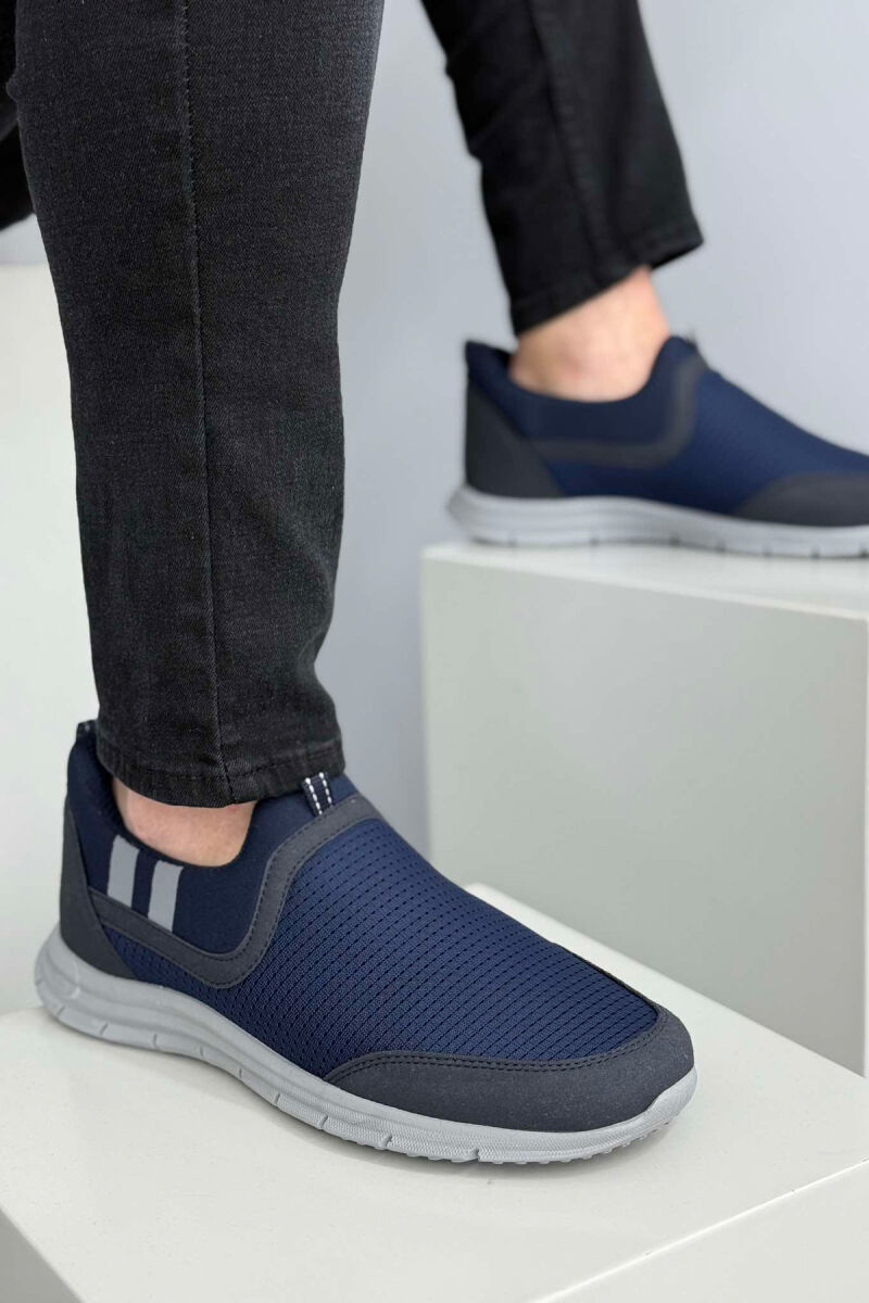 SIMPLE SLIP ON LIGHT MEN SNEAKERS BLUE/BLU - 2