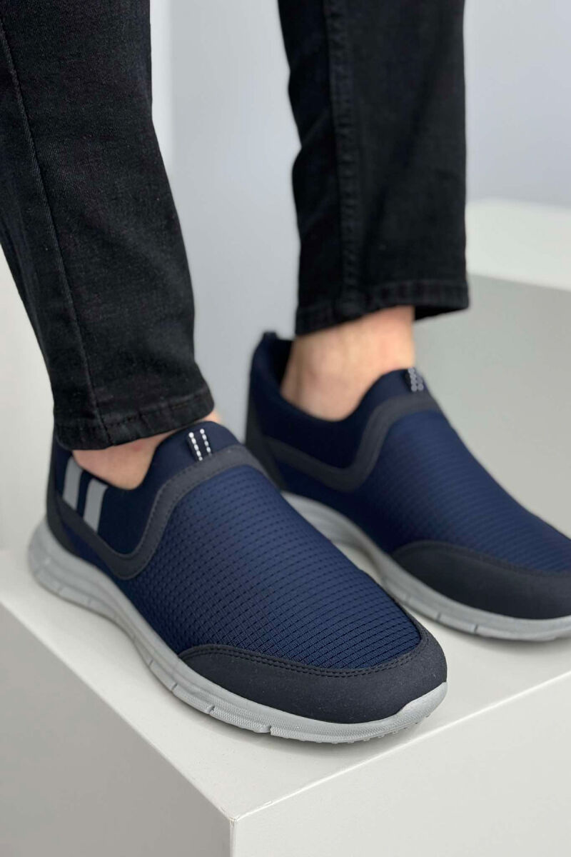 SIMPLE SLIP ON LIGHT MEN SNEAKERS BLUE/BLU - 3