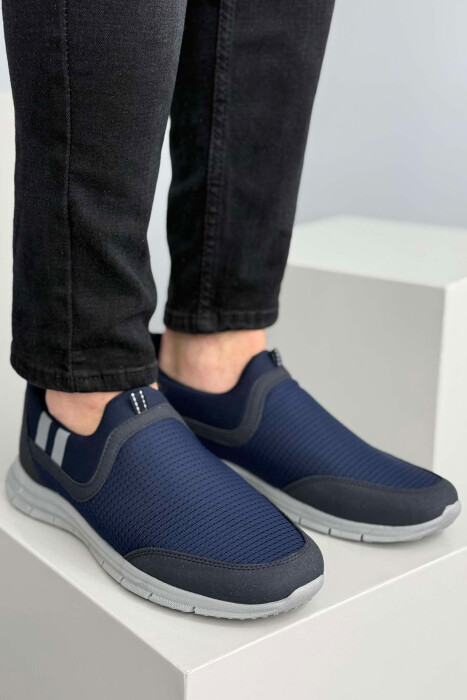 SIMPLE SLIP ON LIGHT MEN SNEAKERS BLUE/BLU - 1