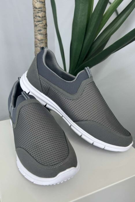 SIMPLE SLIP ON LIGHT MEN SNEAKERS DARK GREY/GEE 