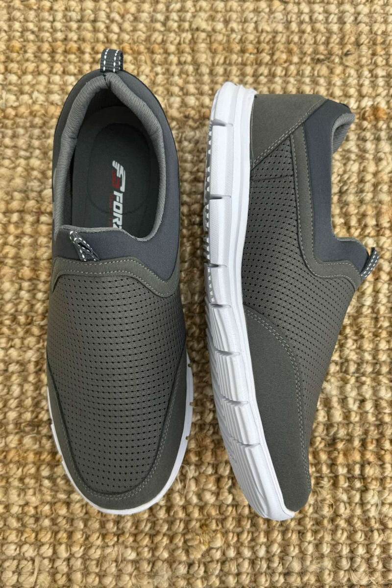 SIMPLE SLIP ON LIGHT MEN SNEAKERS DARK GREY/GEE - 2