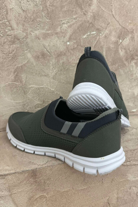 SIMPLE SLIP ON LIGHT MEN SNEAKERS GREEN/JESHILE - 3