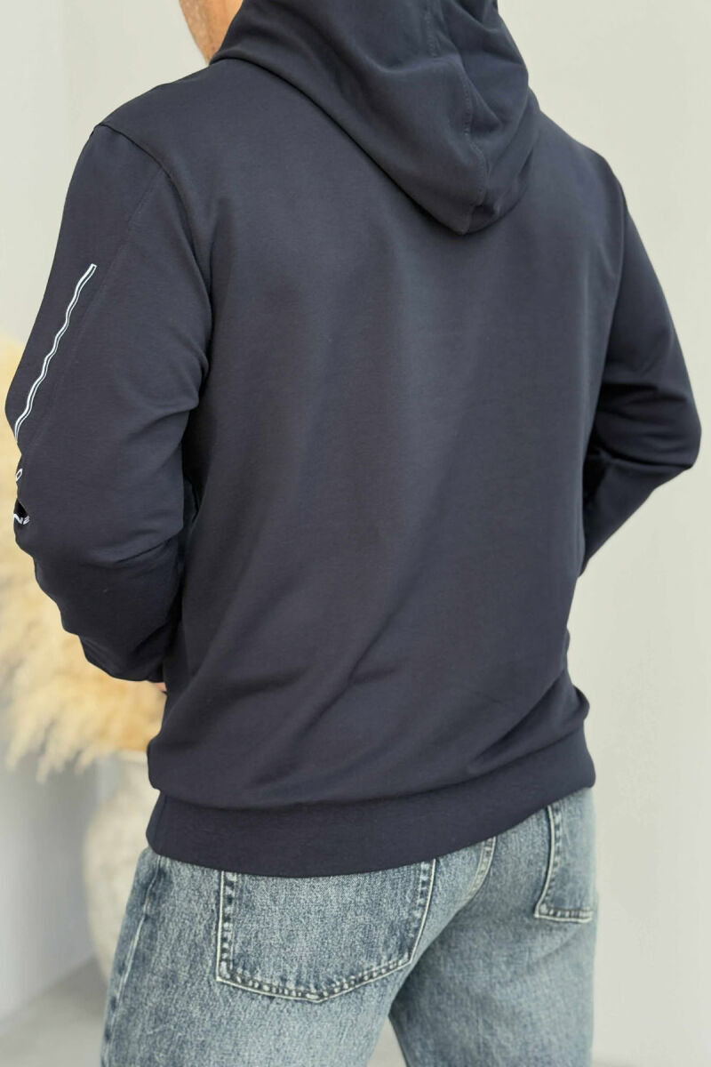 SIMPLE SMALL FRONT LOGO MEN HOODIE BLUE/BLU - 2