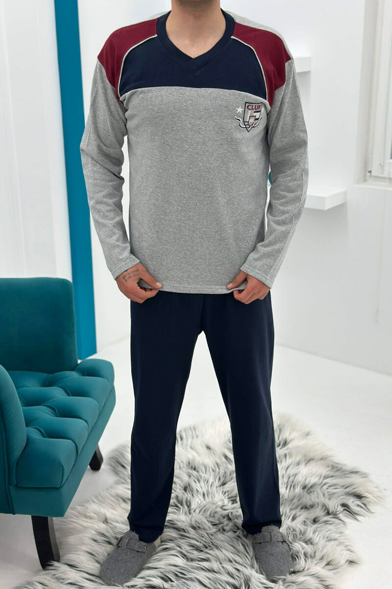 SIMPLE SMALL LOGO SWEATSHIRT+SWEATPANTS MEN PYJAMAS GREY/GRI - 1