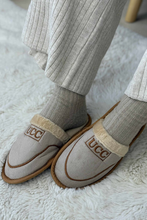 SIMPLE SMALL LOGO WOMEN SLIPPERS BEIGE/BEZHE - 1