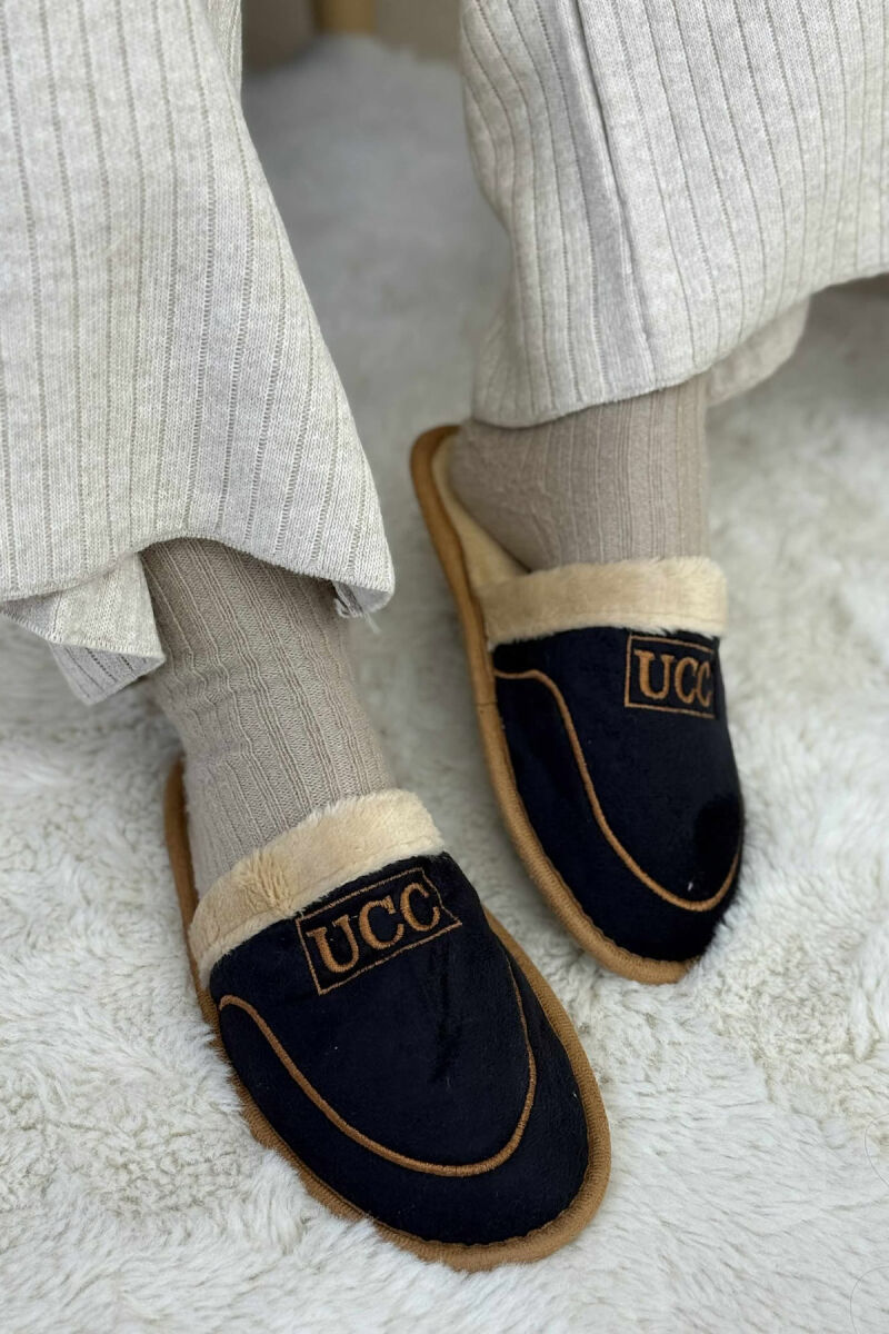 SIMPLE SMALL LOGO WOMEN SLIPPERS BLACK/ E ZEZE - 2