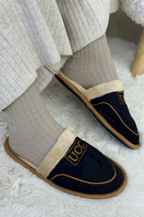 SIMPLE SMALL LOGO WOMEN SLIPPERS BLACK/ E ZEZE - 3