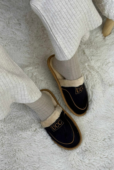 SIMPLE SMALL LOGO WOMEN SLIPPERS BLACK/ E ZEZE - 