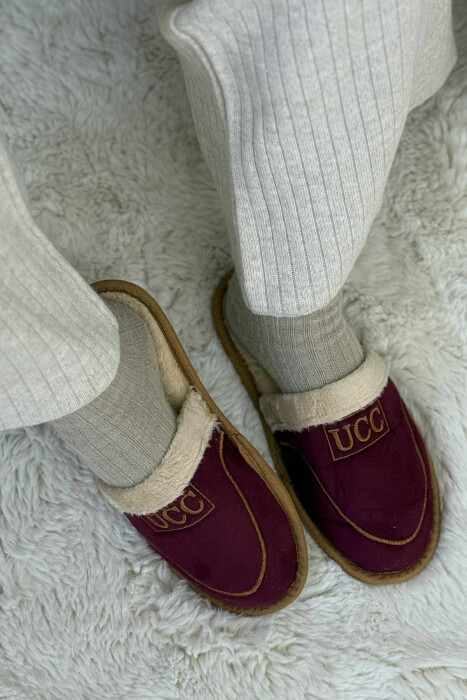SIMPLE SMALL LOGO WOMEN SLIPPERS BURGUNDY/VISHNJE - 