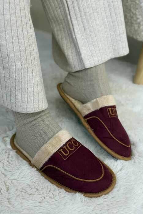 SIMPLE SMALL LOGO WOMEN SLIPPERS BURGUNDY/VISHNJE - 2