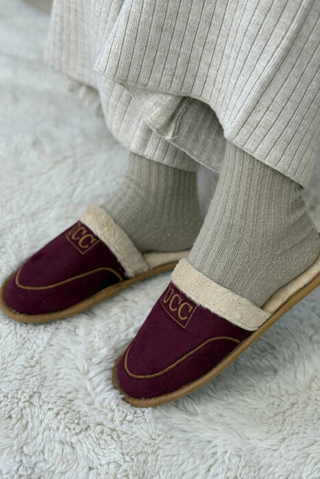 SIMPLE SMALL LOGO WOMEN SLIPPERS BURGUNDY/VISHNJE - 3