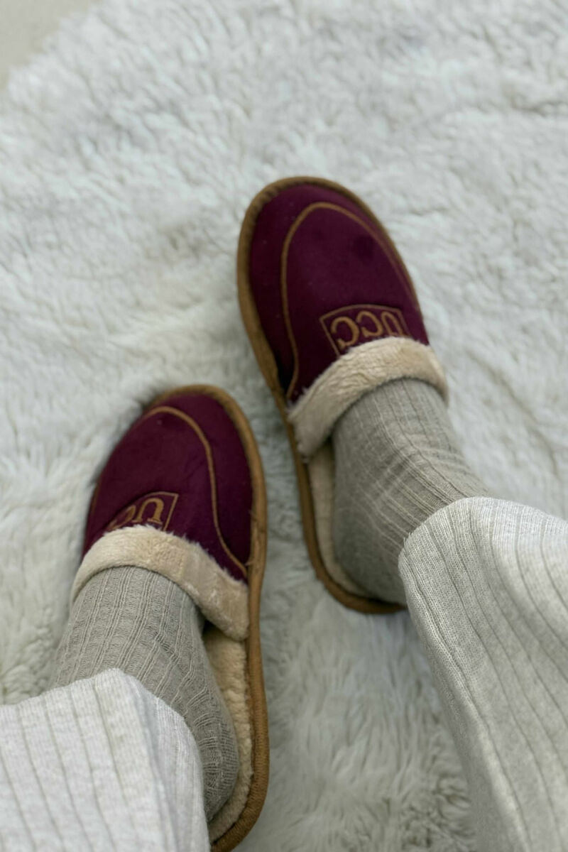 SIMPLE SMALL LOGO WOMEN SLIPPERS BURGUNDY/VISHNJE - 4
