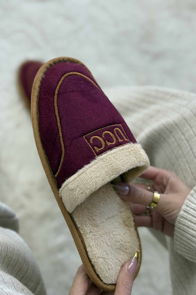 SIMPLE SMALL LOGO WOMEN SLIPPERS BURGUNDY/VISHNJE - 5