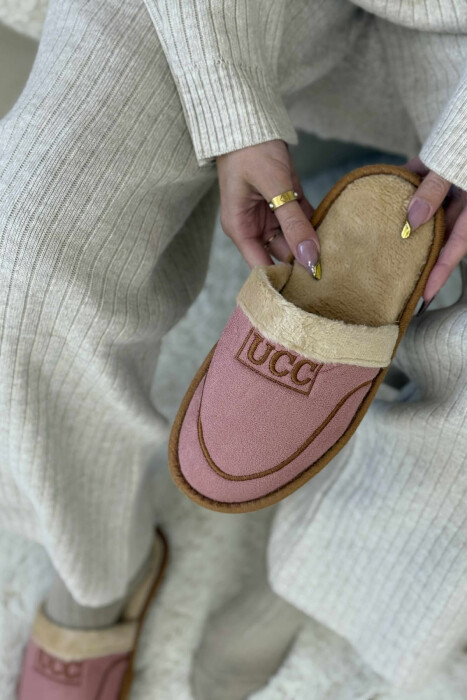 SIMPLE SMALL LOGO WOMEN SLIPPERS PINK/ROZE - 4