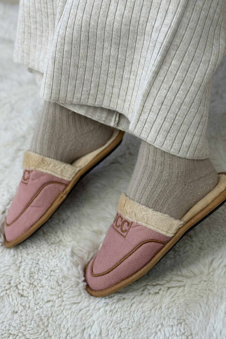 SIMPLE SMALL LOGO WOMEN SLIPPERS PINK/ROZE - 3