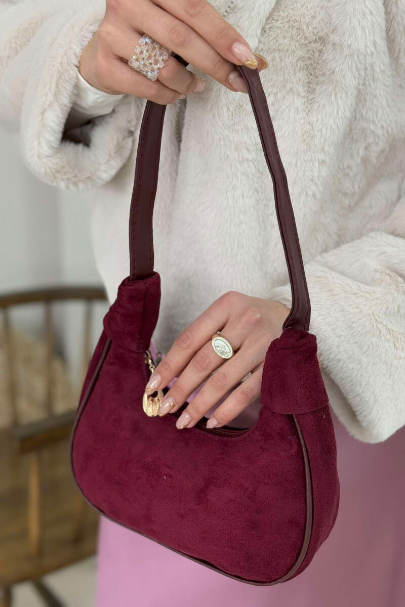 SIMPLE SMALL WOMEN BAG BURGUNDY/VISHNJE - 4