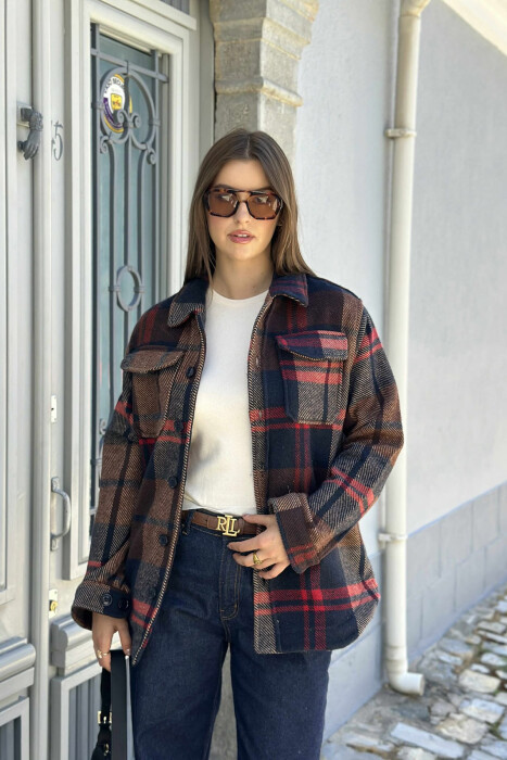 XHAKETË ME DIZAJNE TË THJESHTA KATRORËSH PËR FEMRA SHUMËNGJYRËSHE - KLAUDIO FASHION