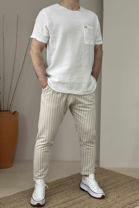 SIMPLE STRAPS MEN PANTS BEIGE/BEZHE - 1