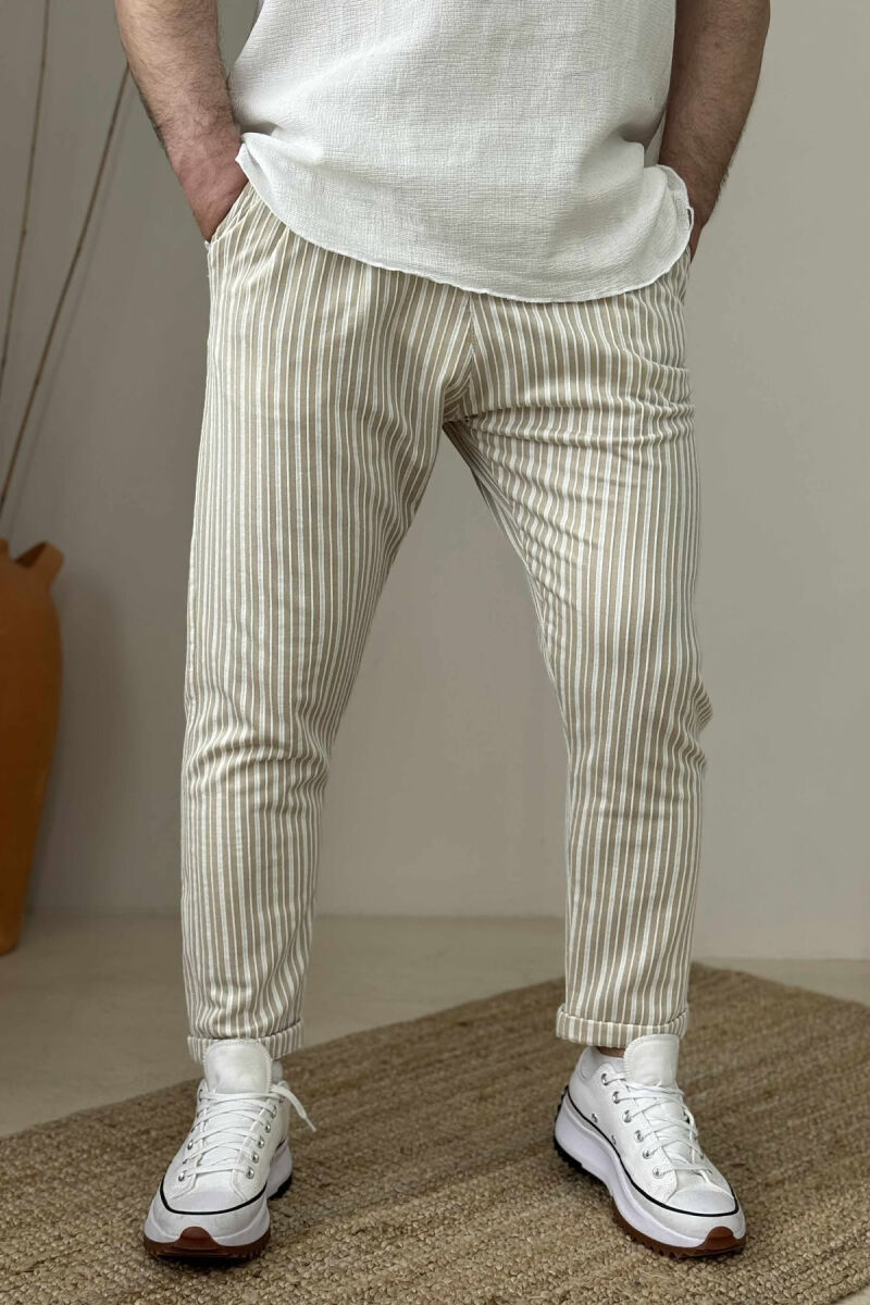 SIMPLE STRAPS MEN PANTS BEIGE/BEZHE - 2