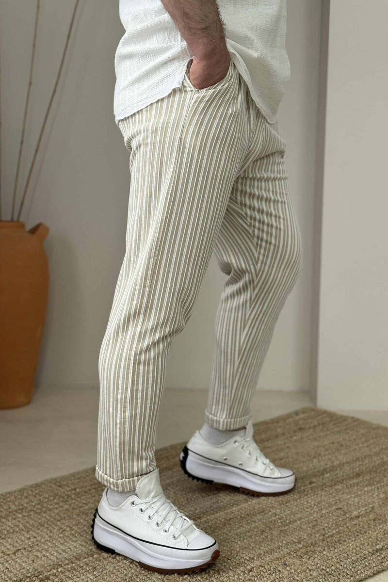 SIMPLE STRAPS MEN PANTS BEIGE/BEZHE - 3
