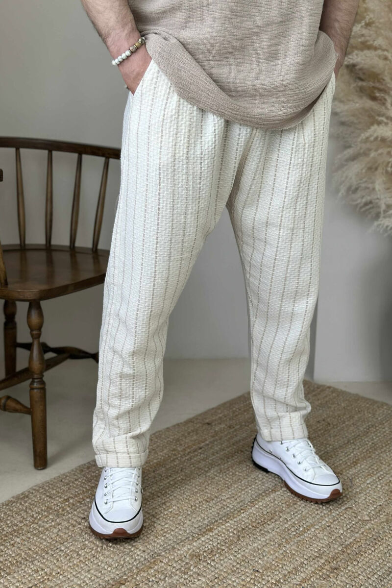 SIMPLE STRAPS MEN PANTS CREAM/KREM - 1