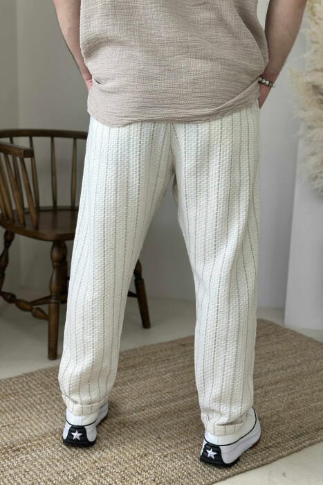SIMPLE STRAPS MEN PANTS CREAM/KREM - 4