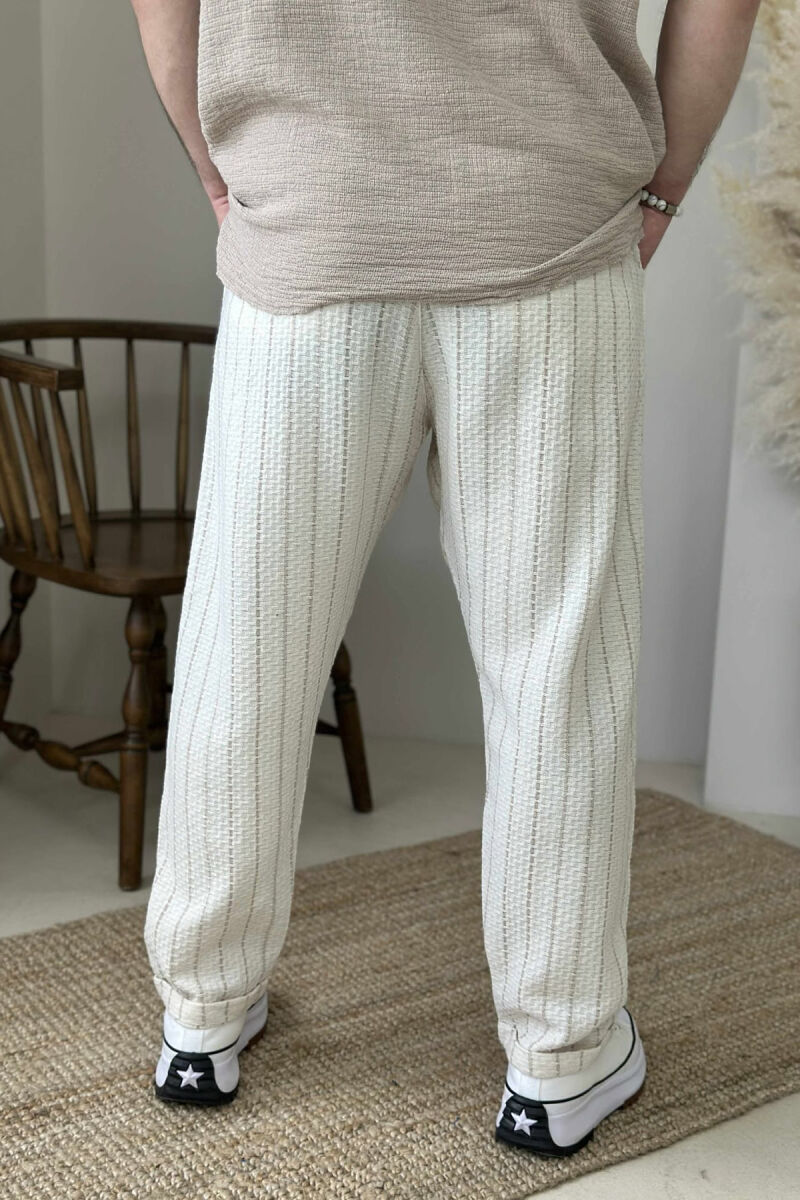 SIMPLE STRAPS MEN PANTS CREAM/KREM - 4