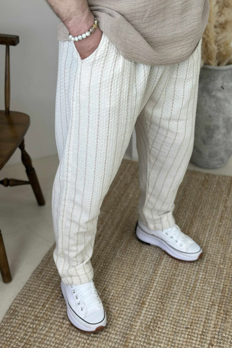 SIMPLE STRAPS MEN PANTS CREAM/KREM - 6