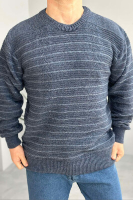 SIMPLE STRIPED MEN SWEATER BLUE/BLU 