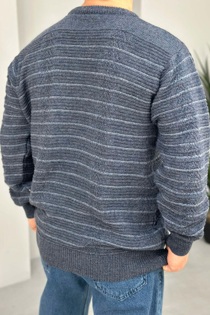 SIMPLE STRIPED MEN SWEATER BLUE/BLU - 2