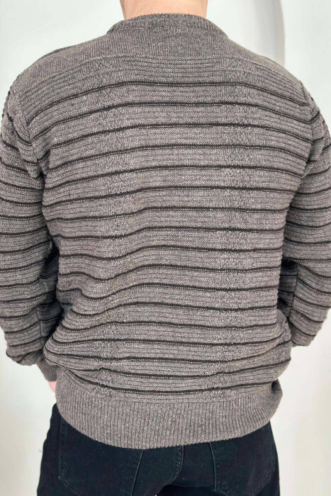 SIMPLE STRIPED MEN SWEATER BROWN/KAFE - 2