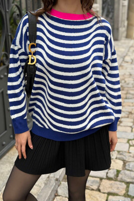 SIMPLE STRIPED WOMEN SWEATER BLUE/BLU 