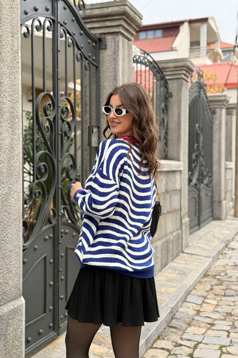 SIMPLE STRIPED WOMEN SWEATER BLUE/BLU - 4