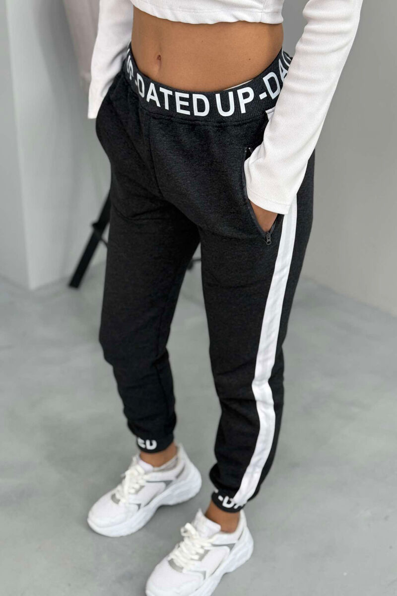 STRIPED FLUFFY WOMEN SWEATPANTS DARK GREY/GEE - 2