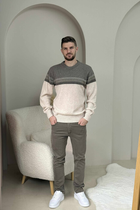 TRIKO E THURRUR ME VIJA TE THJESHTA PER MESHKUJ NE NGJYRE BEZHE - KLAUDIO FASHION