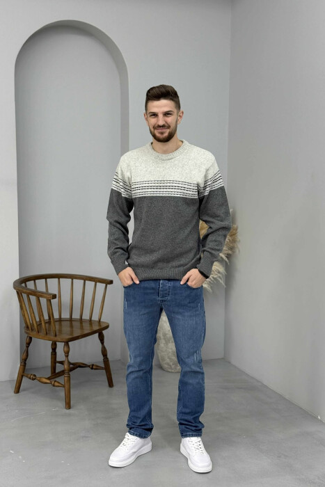 TRIKO E THURRUR ME VIJA TE THJESHTA PER MESHKUJ NE NGJYRE GRI TE ERRET - KLAUDIO FASHION