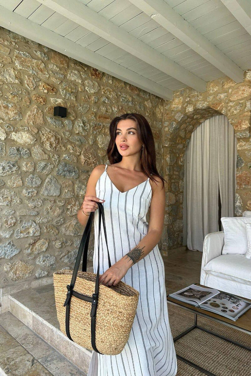 SIMPLE STRIPES WOMEN DRESS CREAM/KREM - 2