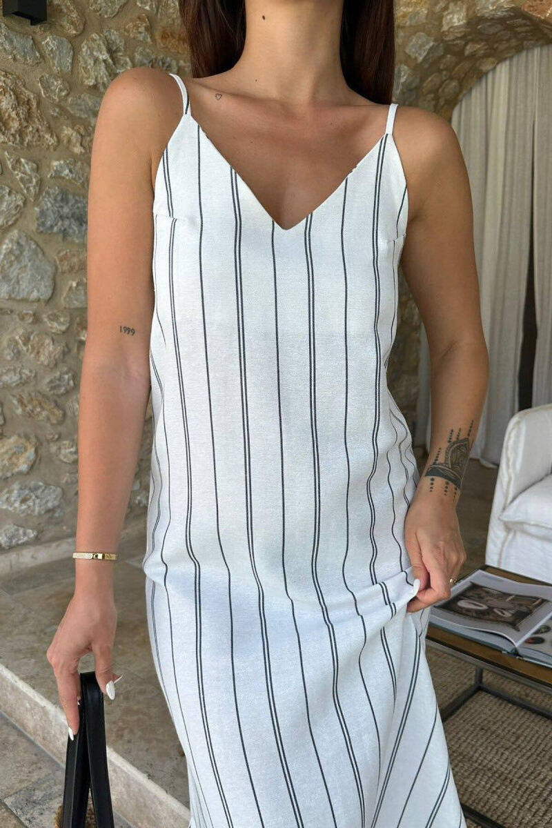 SIMPLE STRIPES WOMEN DRESS CREAM/KREM - 3