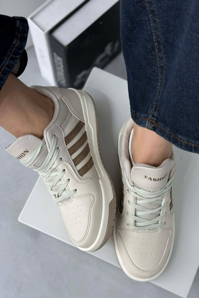 SIMPLE STRIPES WOMEN SNEAKERS BEIGE/BEZHE - 3